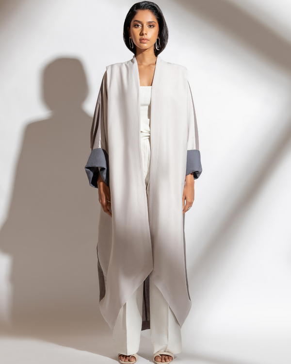 Kimono Style Abaya in Light Grey