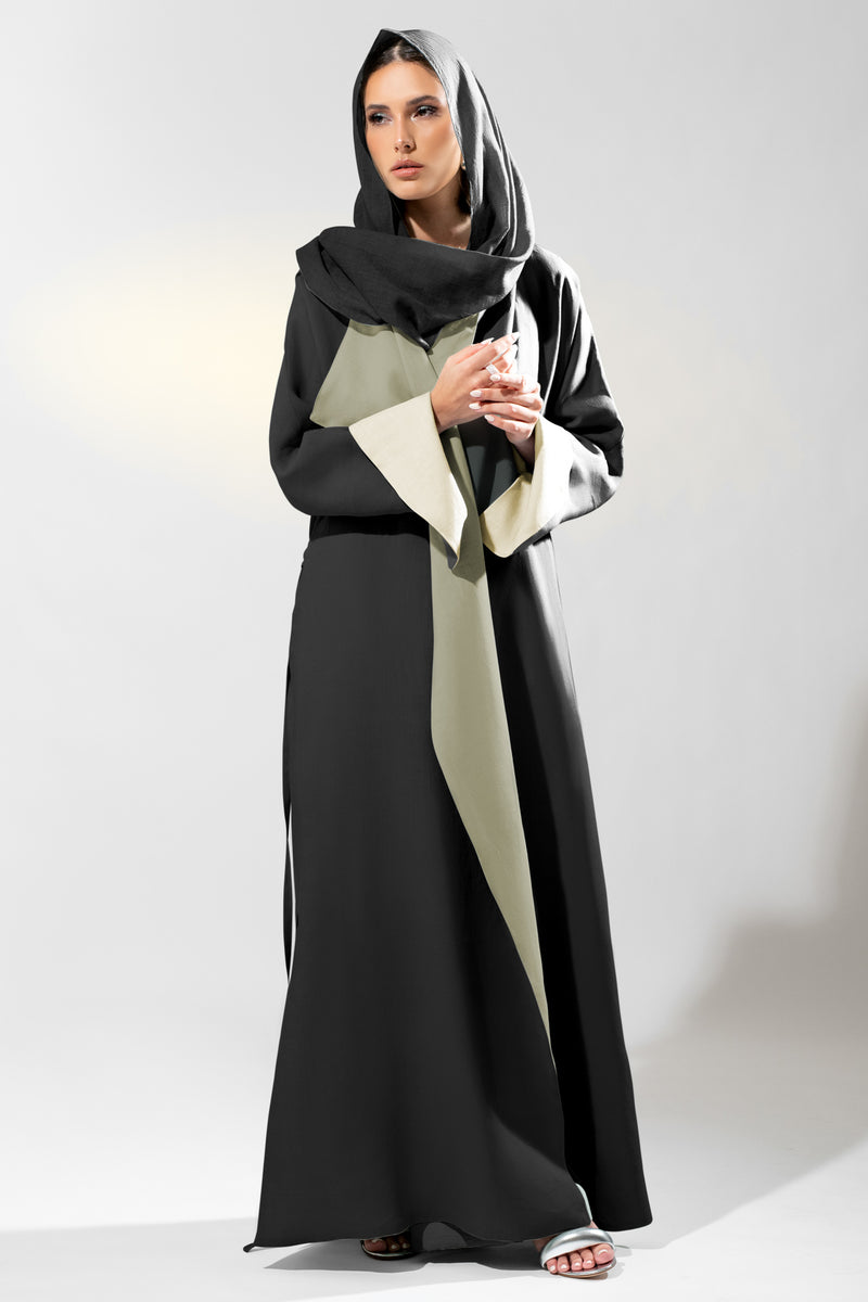 Reversible Robe Abaya in Black Artichoke