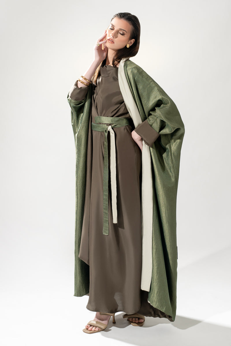 Multiway Belted Kaftan Dress in Olive