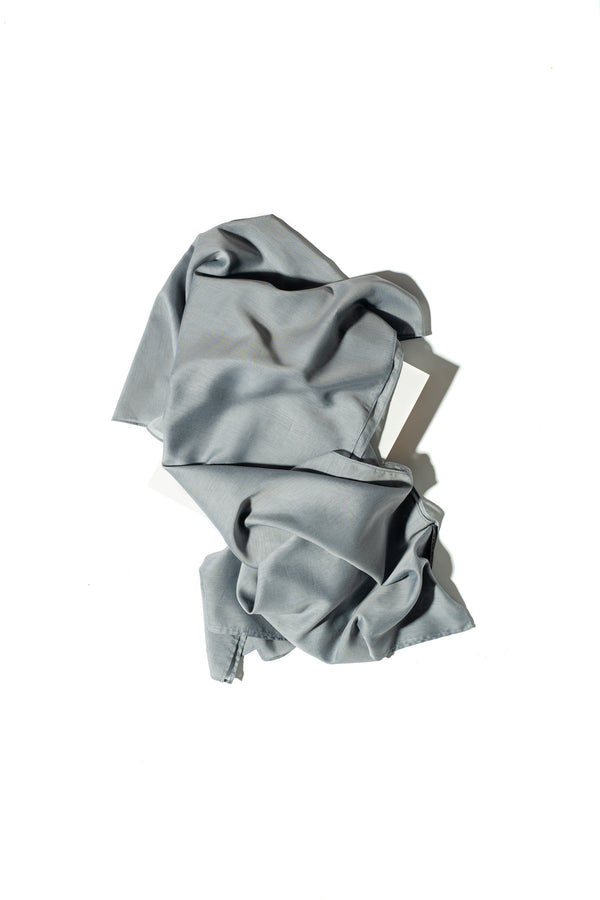 Luxe Silk Blend Scarf in Frosted Light Grey