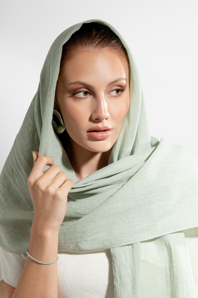 Premium Cotton Scarf in Jade