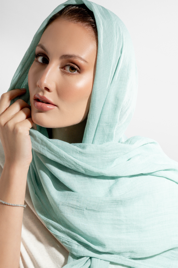 Premium Cotton Scarf in Ocean Breeze