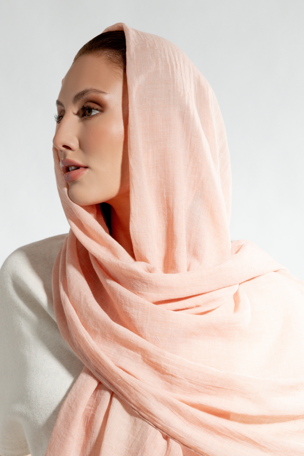 Premium Cotton Scarf in Peach Fuzz