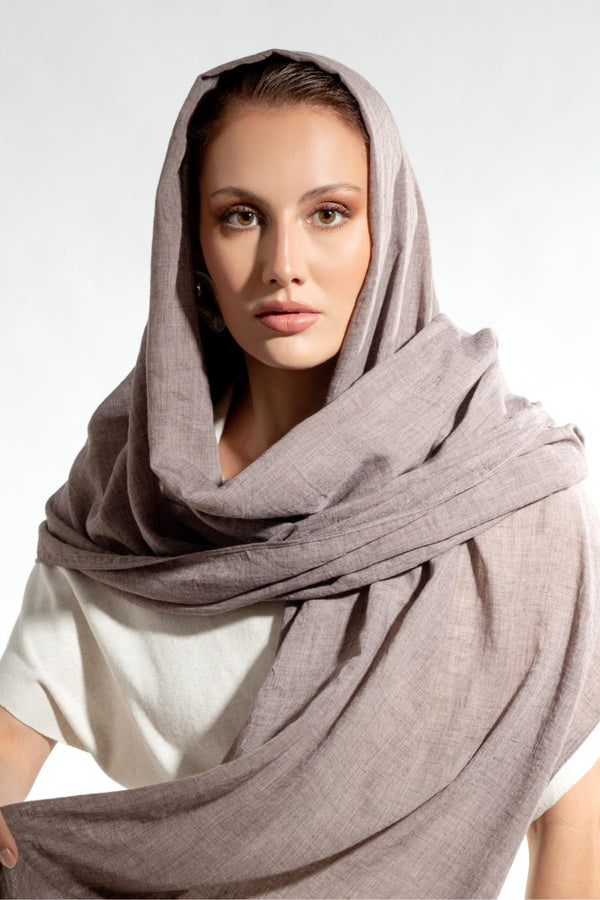 Premium Cotton Scarf in Truffle