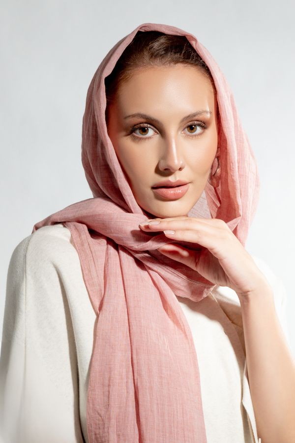 Premium Cotton Scarf in Pink Salt