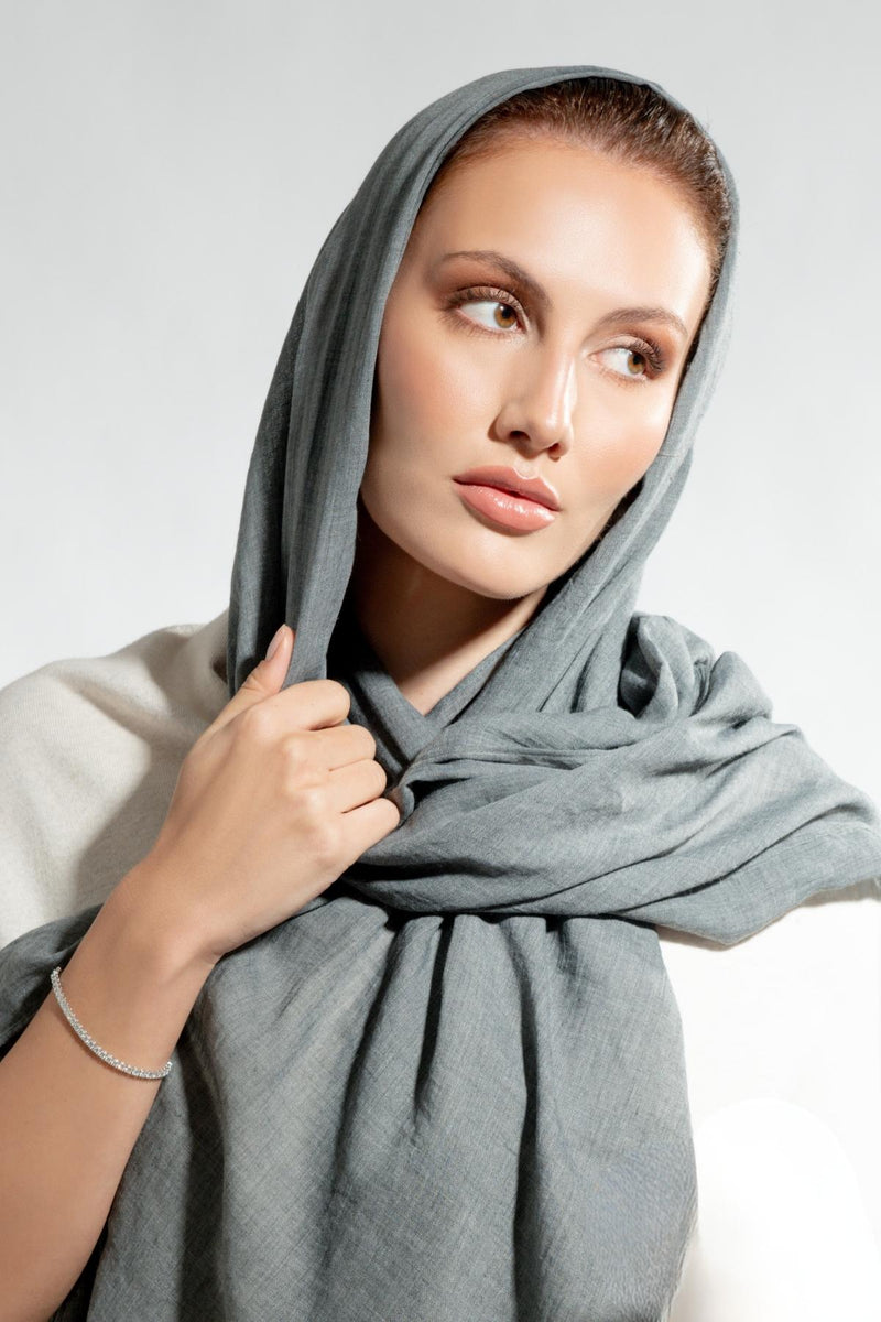 Premium Cotton Scarf in Pebble