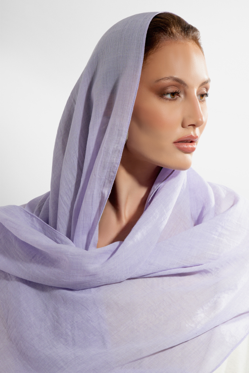 Premium Cotton Scarf in Lilac