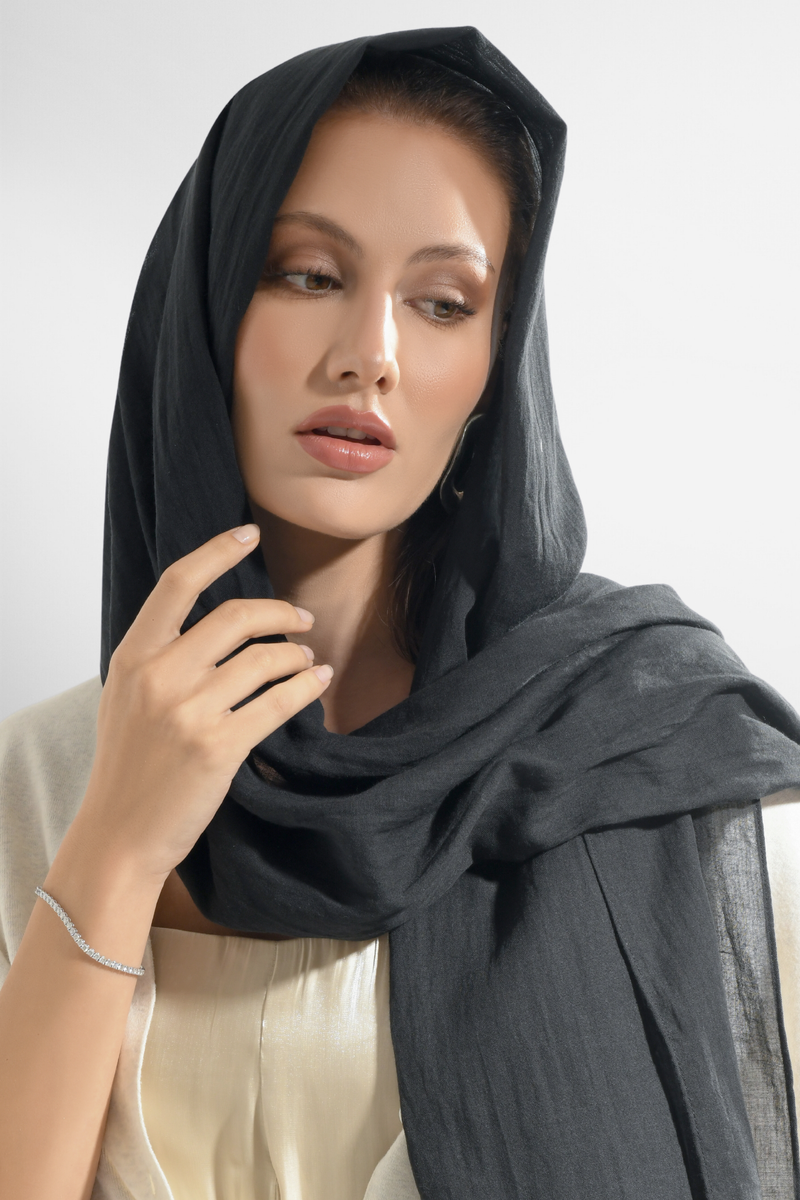 Premium Cotton Scarf in Black