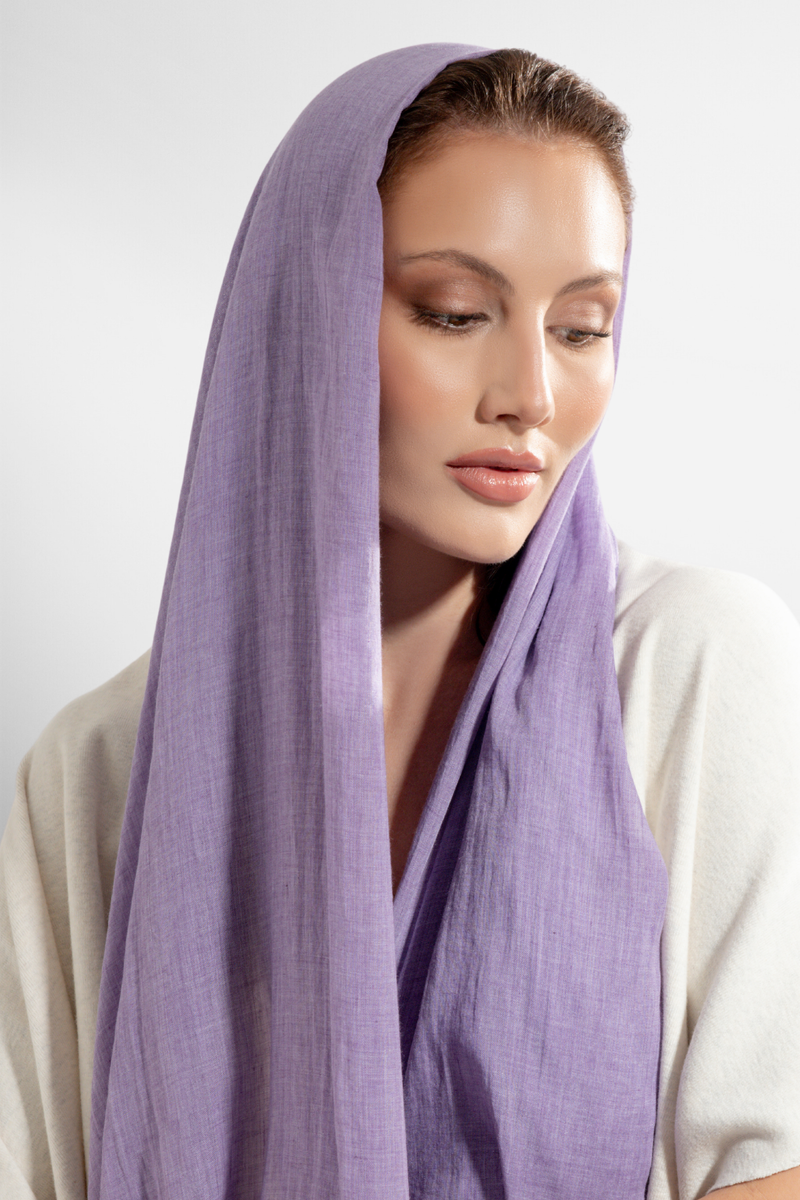 Premium Cotton Scarf in Crushed Grapes