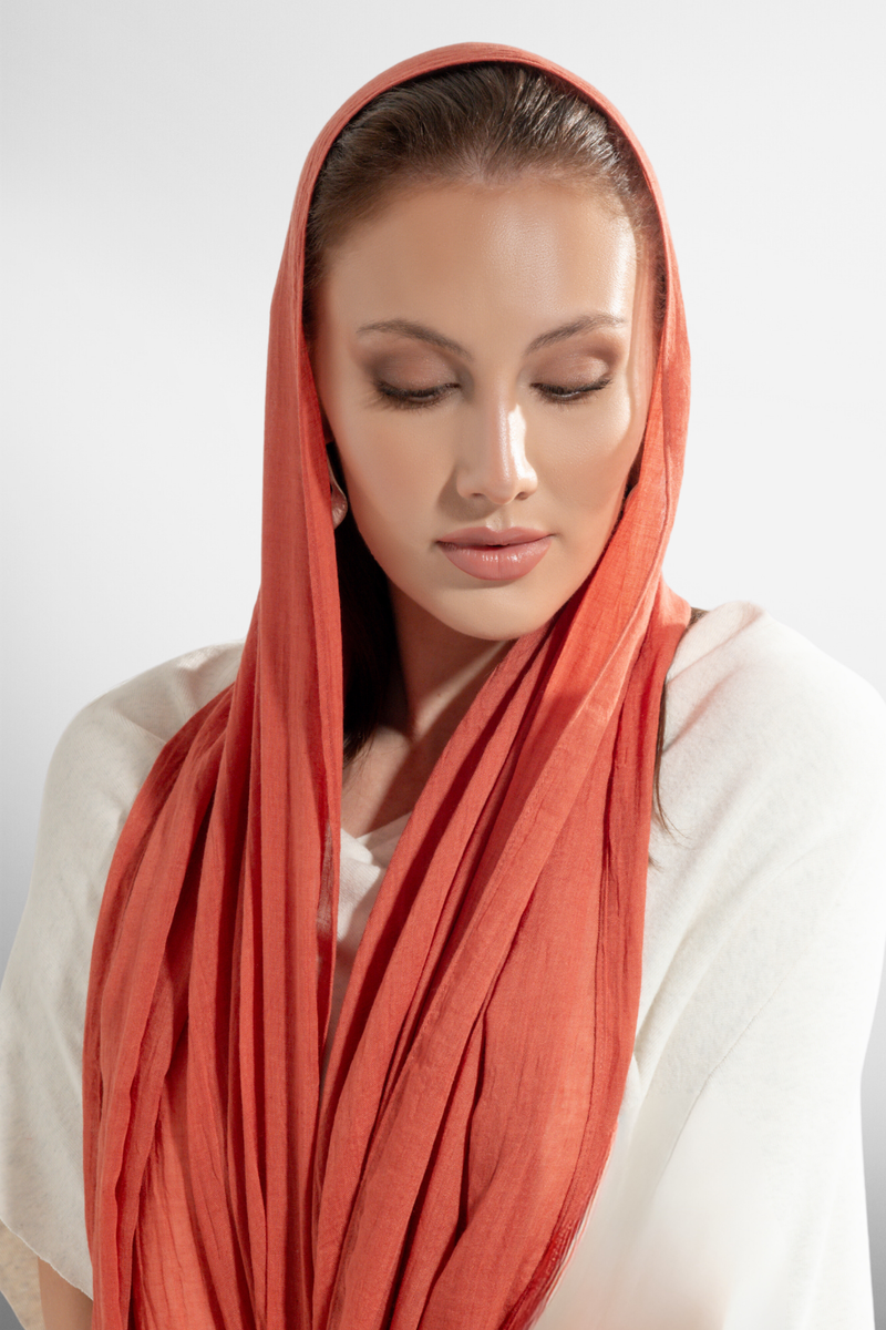 Premium Cotton Scarf in Chilli