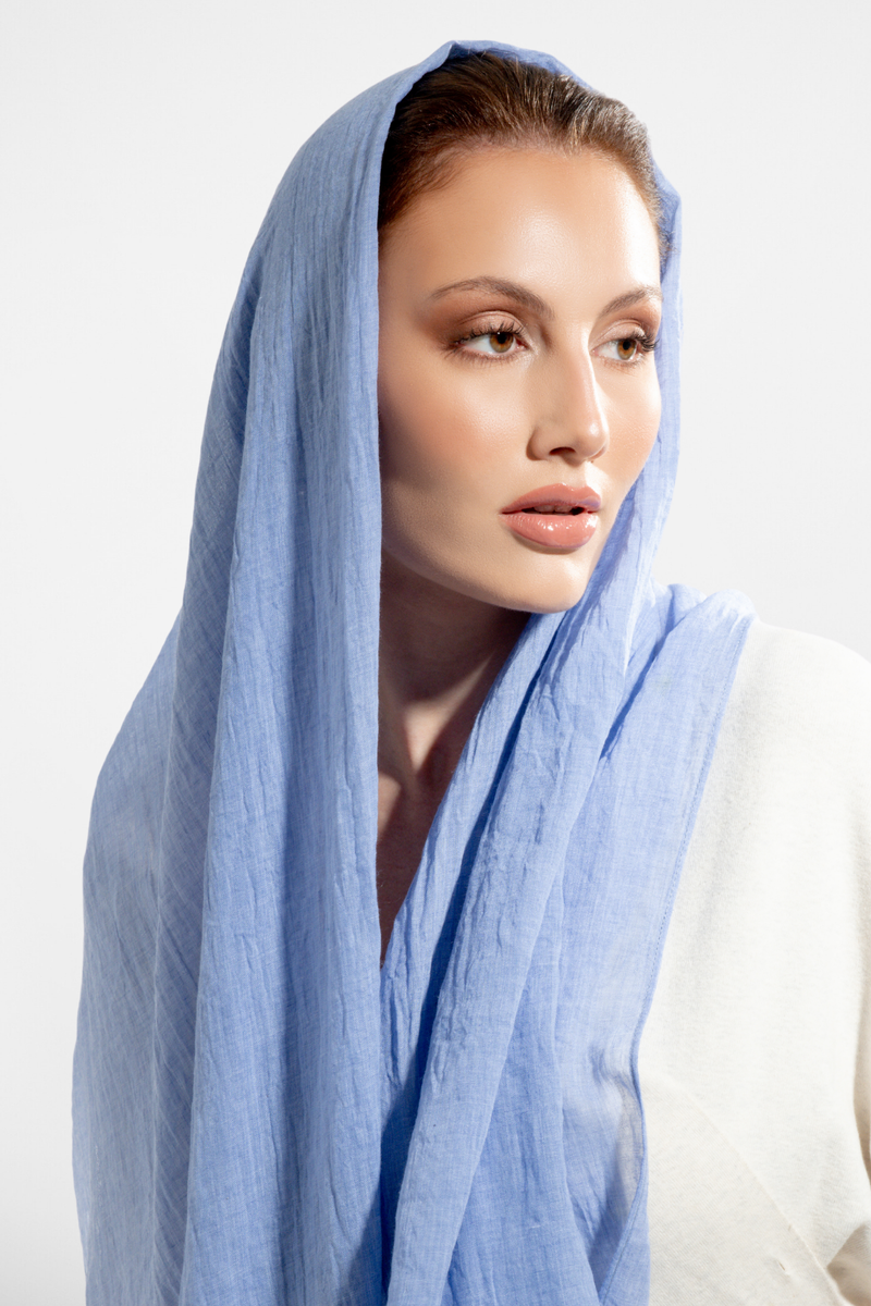 Premium Cotton Scarf in Lavender Blue