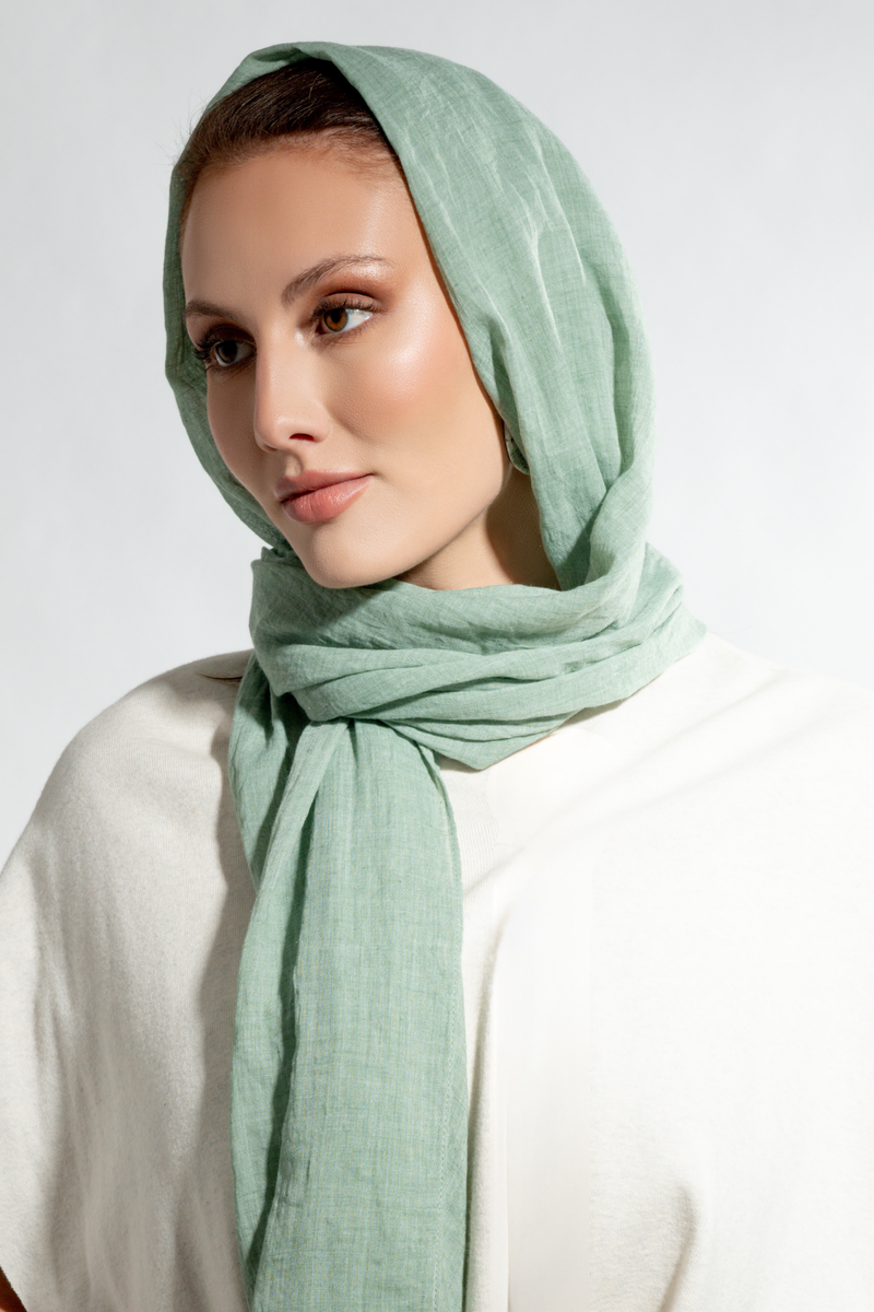 Premium Cotton Scarf in Basil