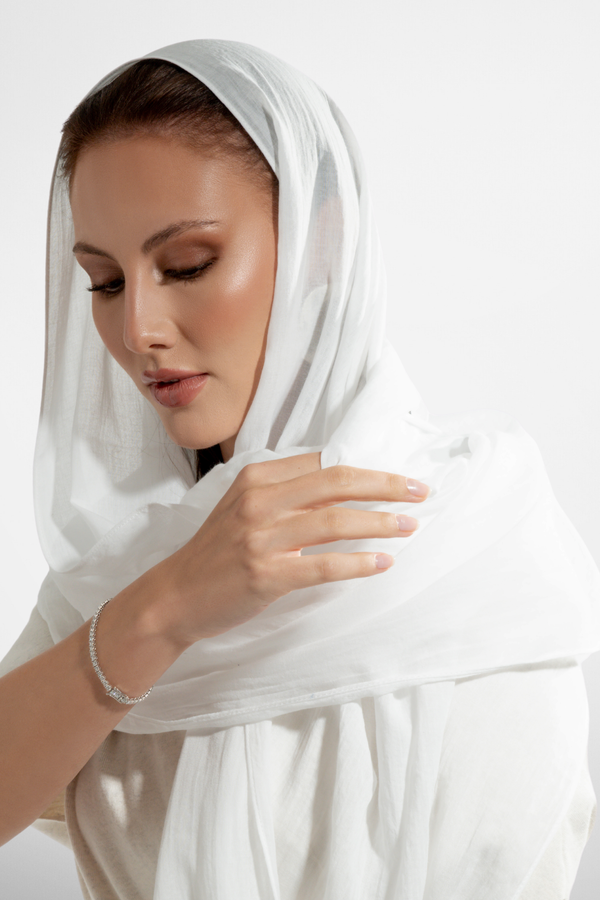 Premium Cotton Scarf in Off White