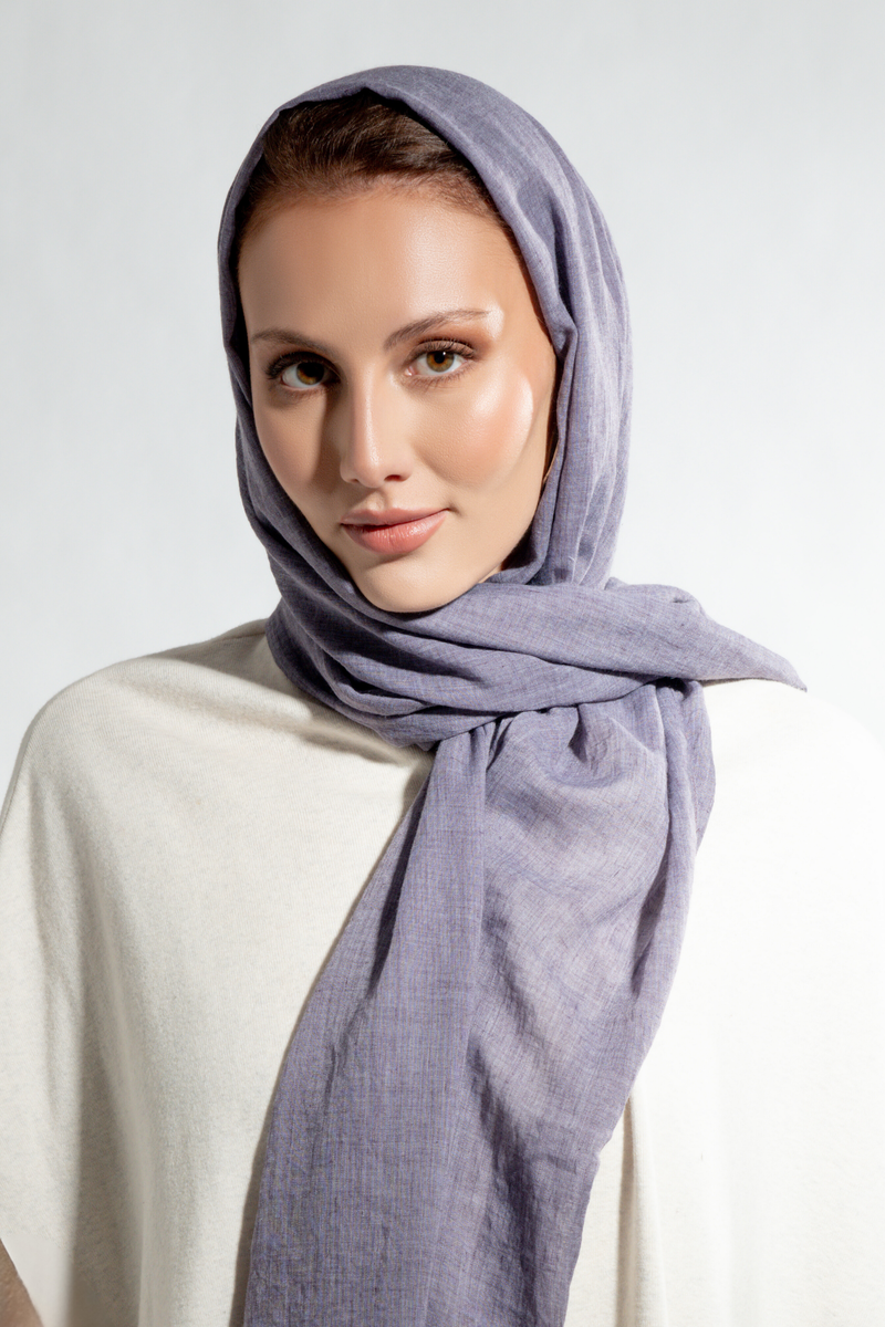 Premium Cotton Scarf in Purple Smoke