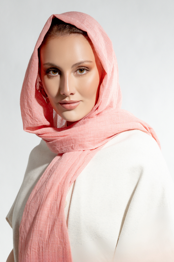 Premium Cotton Scarf in Coral