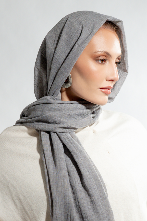 Premium Cotton Scarf in Ash