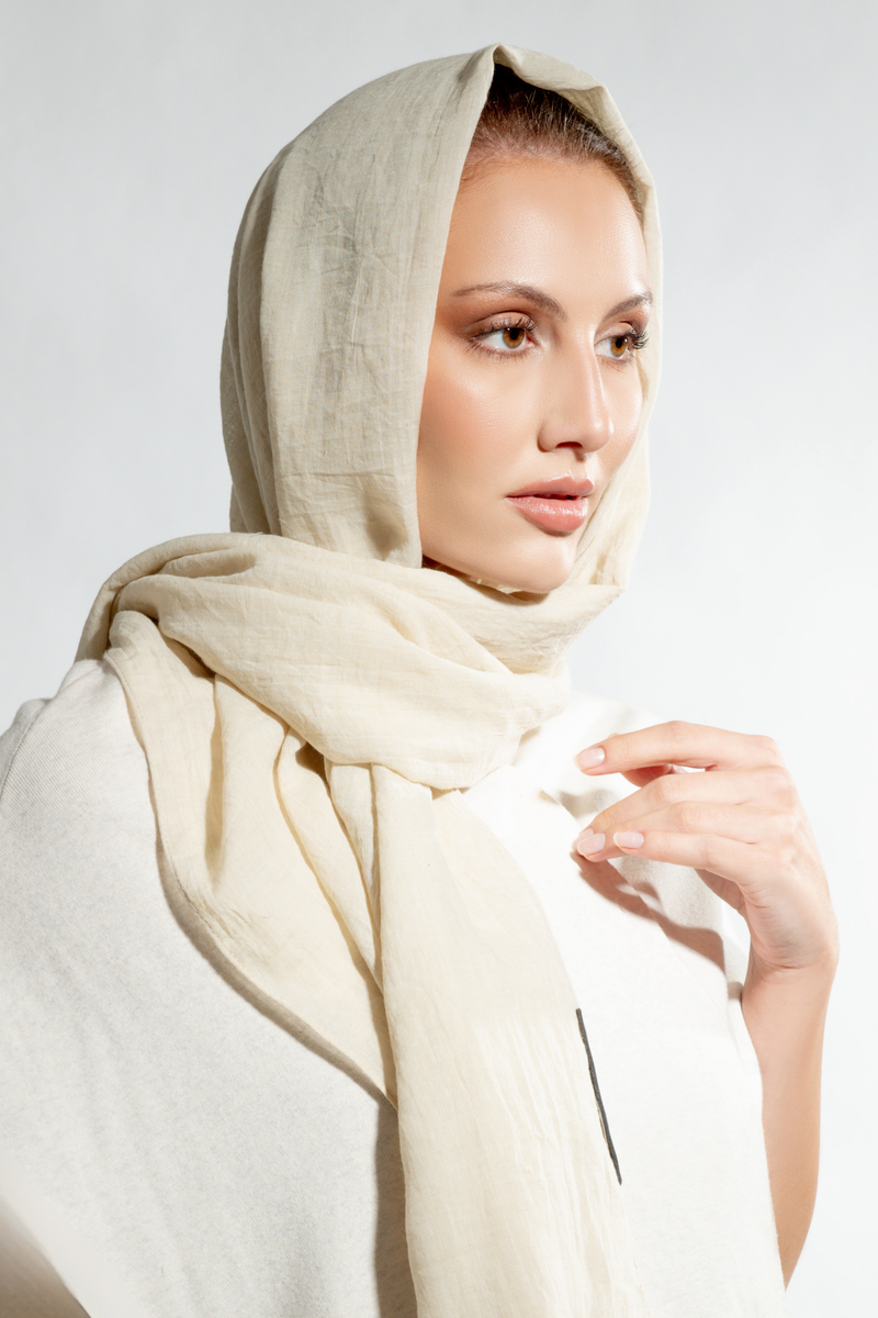 Premium Cotton Scarf in Whole Wheat