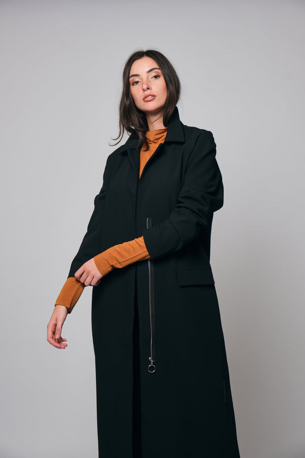 Classic Maxi Coat Abaya in Black