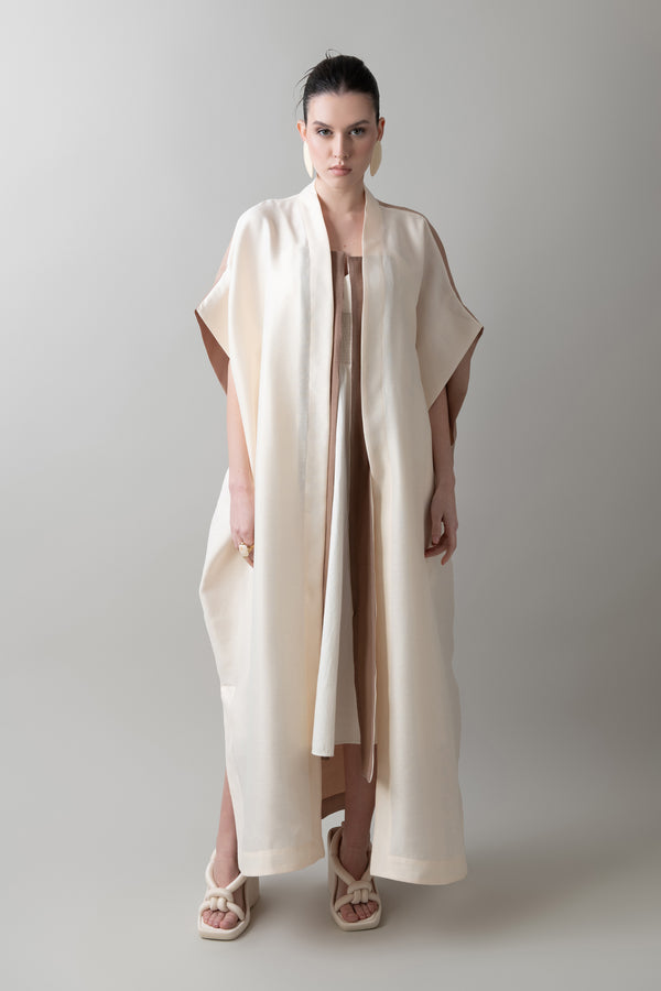 Zen Abaya in Almond & Warm Ivory