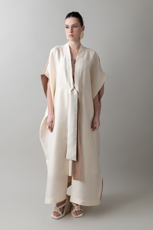 Zen Abaya in Almond & Warm Ivory