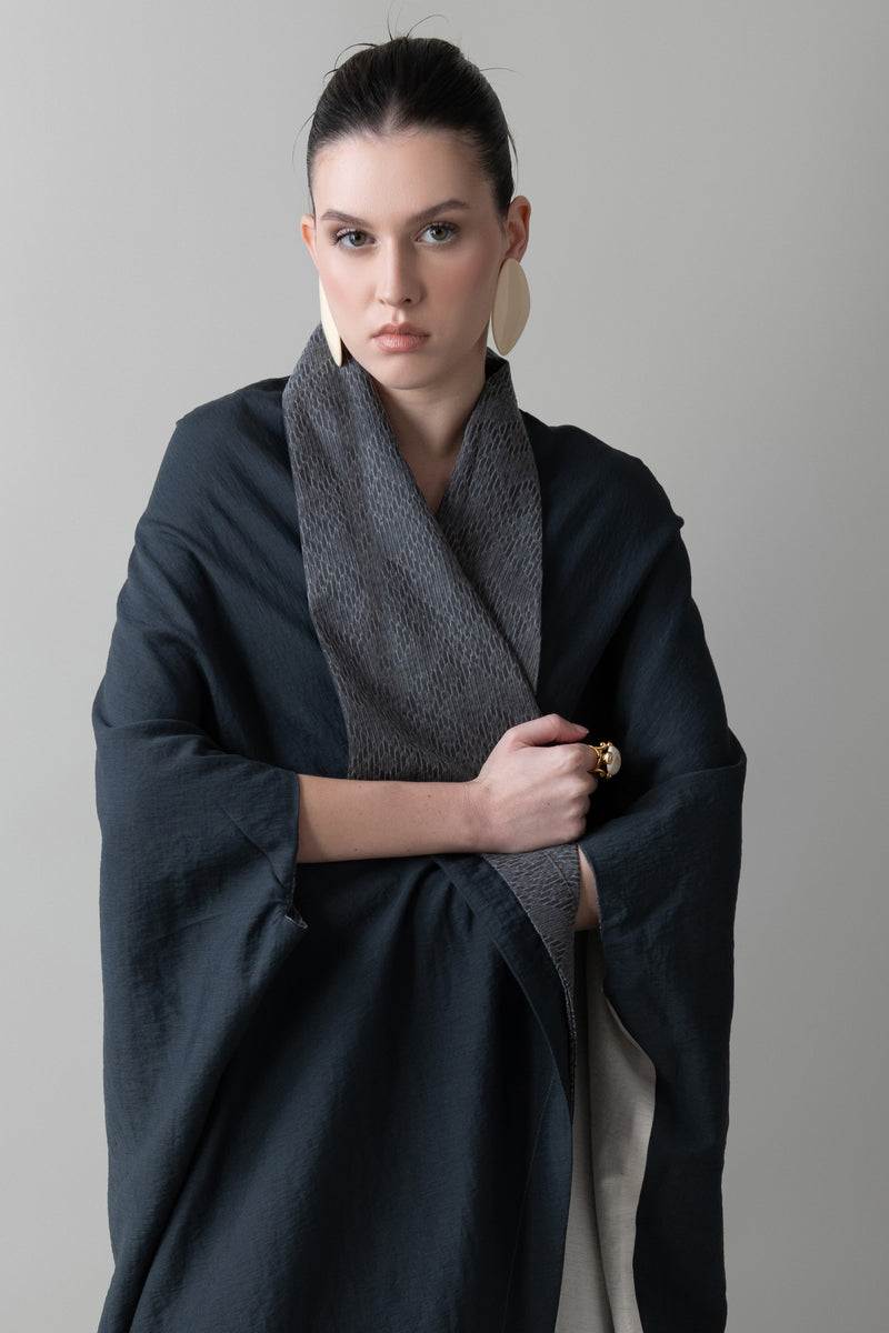 Reversible Origami Abaya in Storm & Ivory