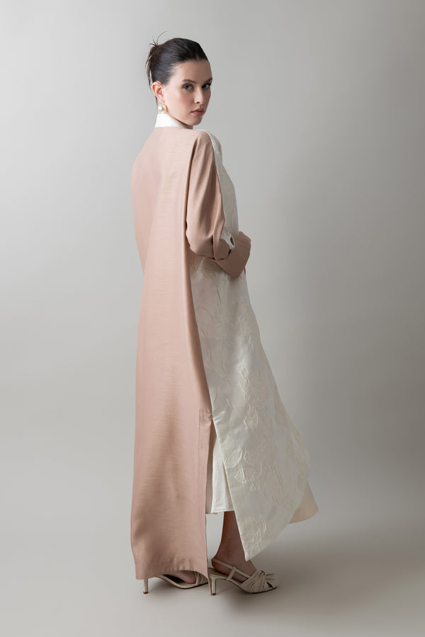 Petal Abaya in Almond & Warm Ivory