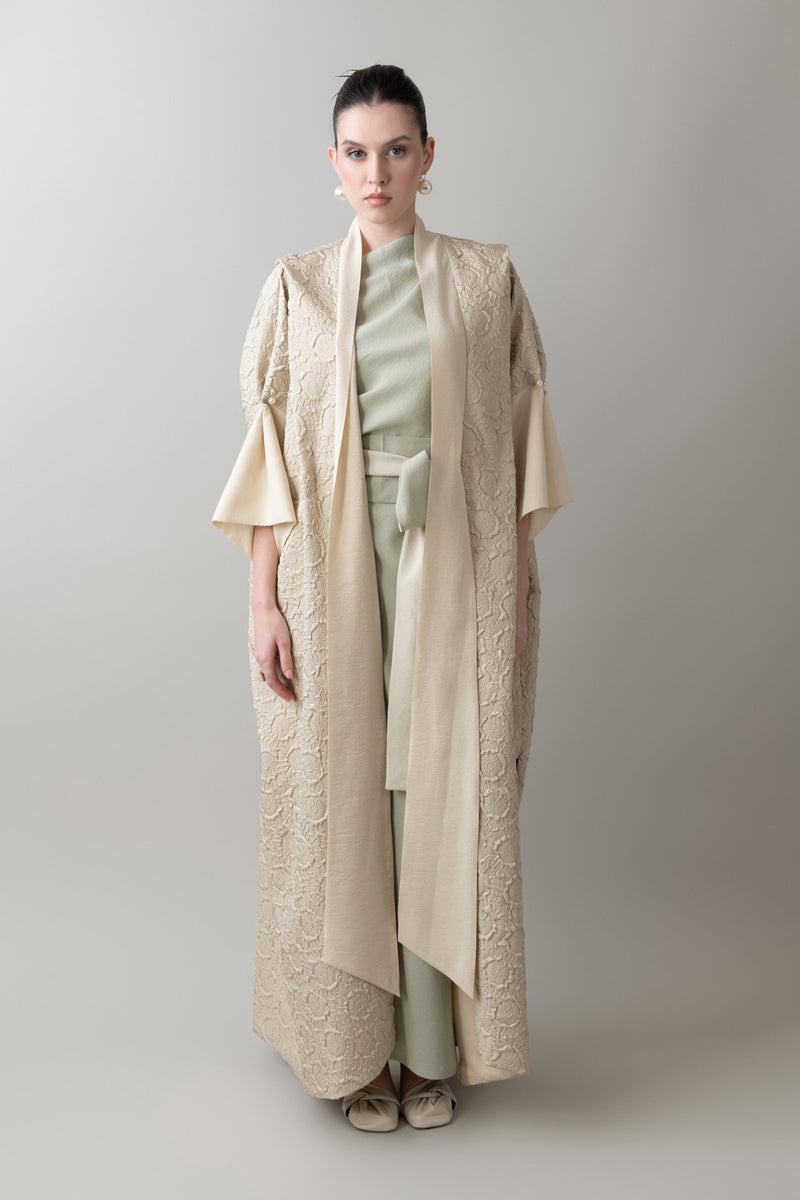 Bloom Abaya in Sesame