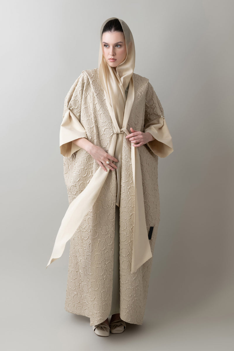 Bloom Abaya in Sesame