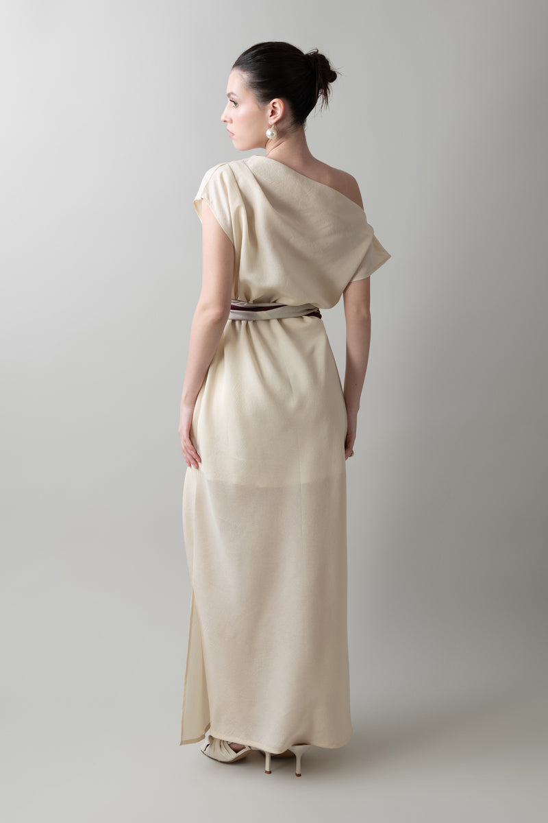 Pleated Dress in Ivory