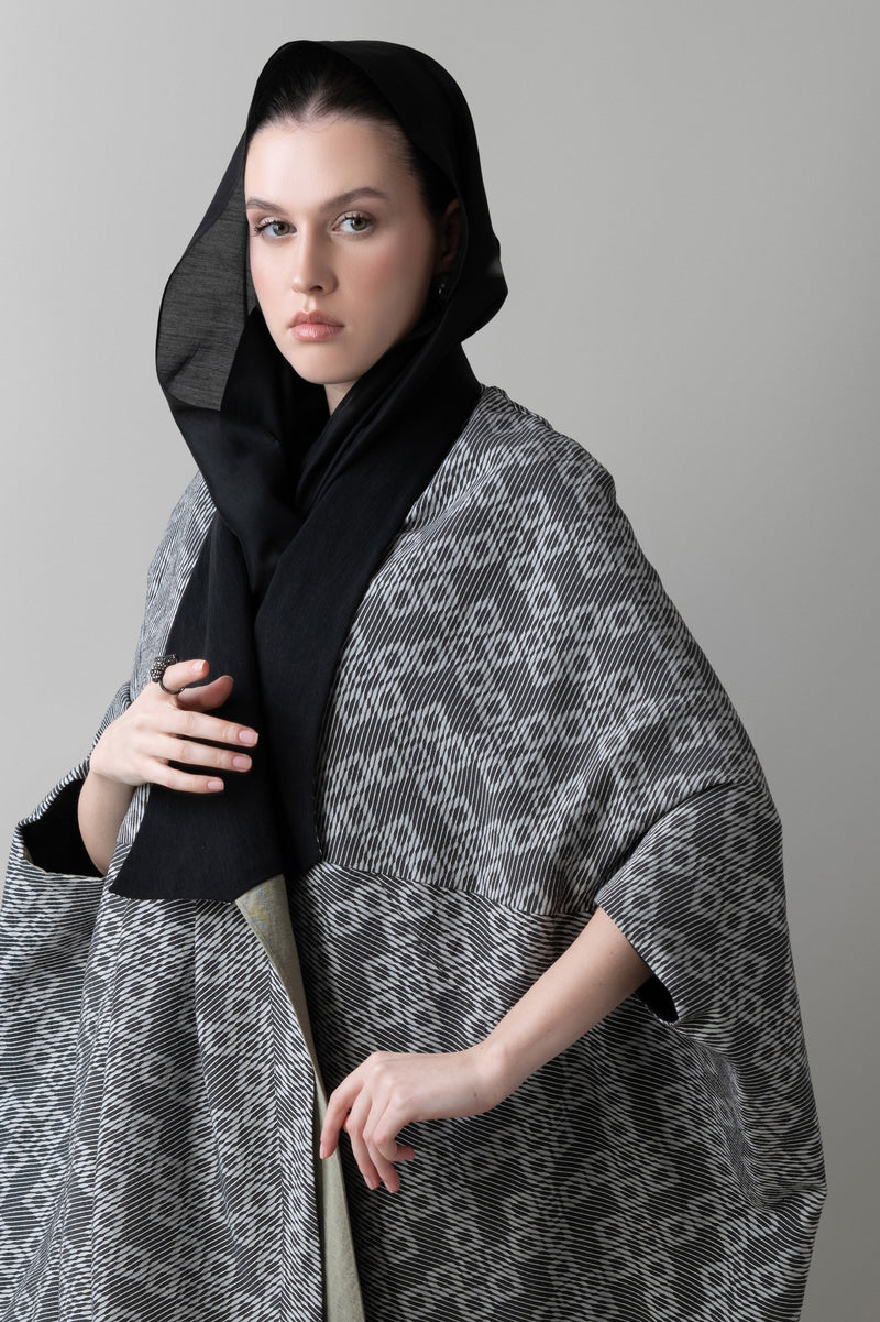 Reversible Origami Abaya in Ink & Sage