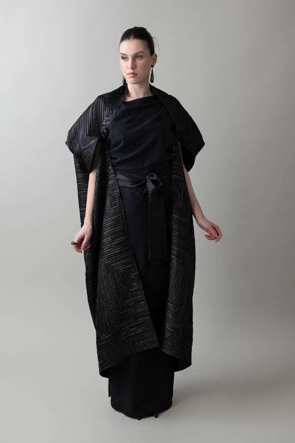 ONYX Jacquard Cape & Dress Set