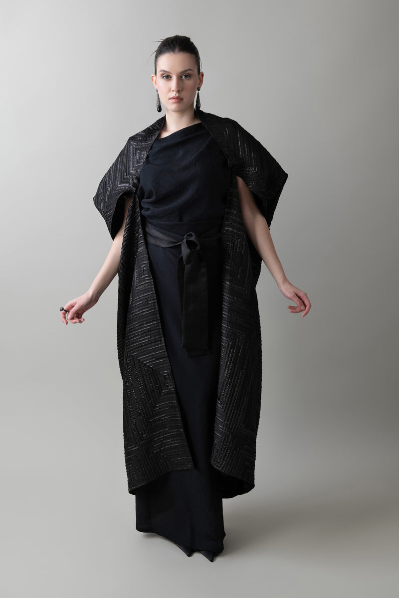 ONYX Jacquard Cape & Dress Set