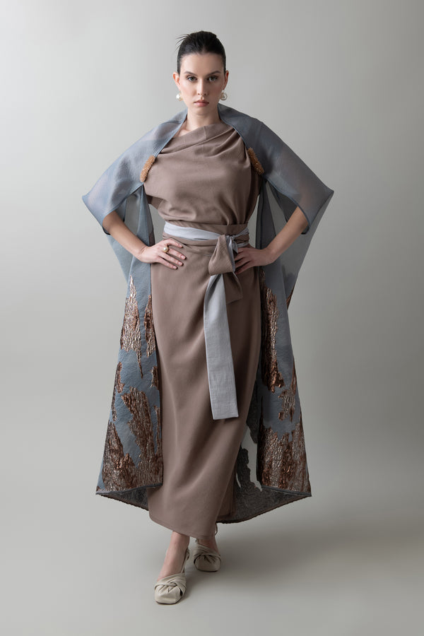 HAZE Organza Cape & Dress Set