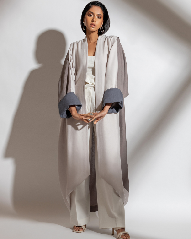Kimono Style Abaya in Light Grey