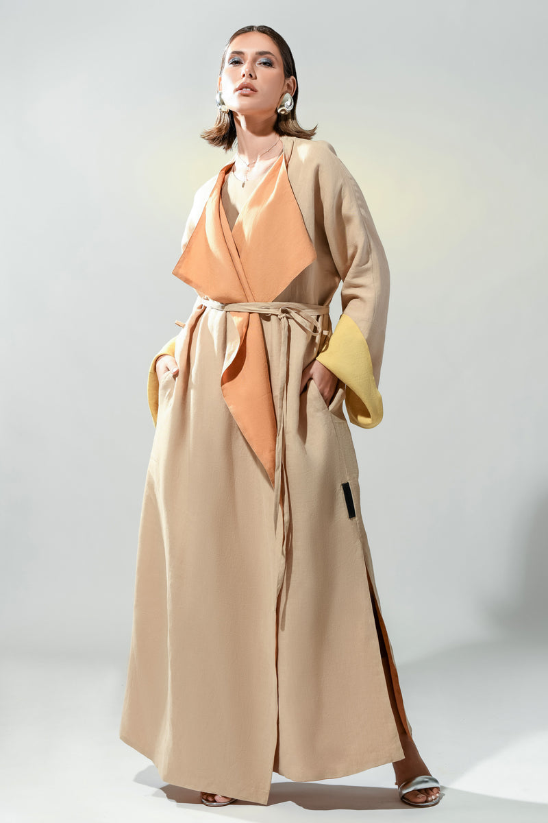 Reversible Robe Abaya in Saffron