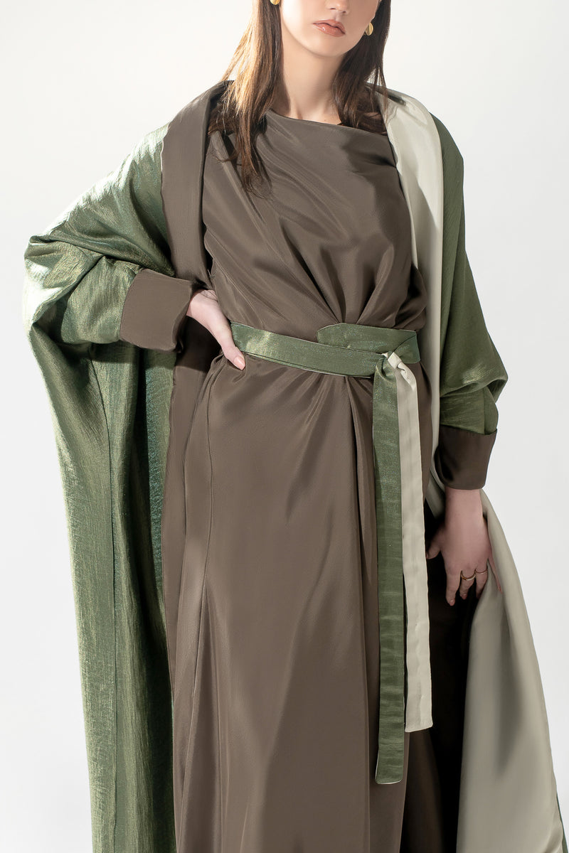 Multiway Belted Kaftan Dress in Olive