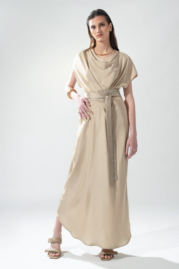 Multiway Belted Kaftan Dress in Ivory