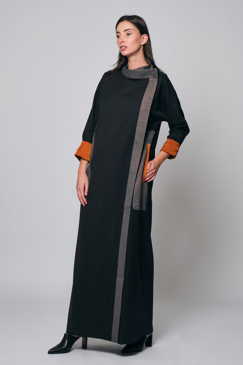 Flexi-Collar Abaya in Sparkle Cinnamon