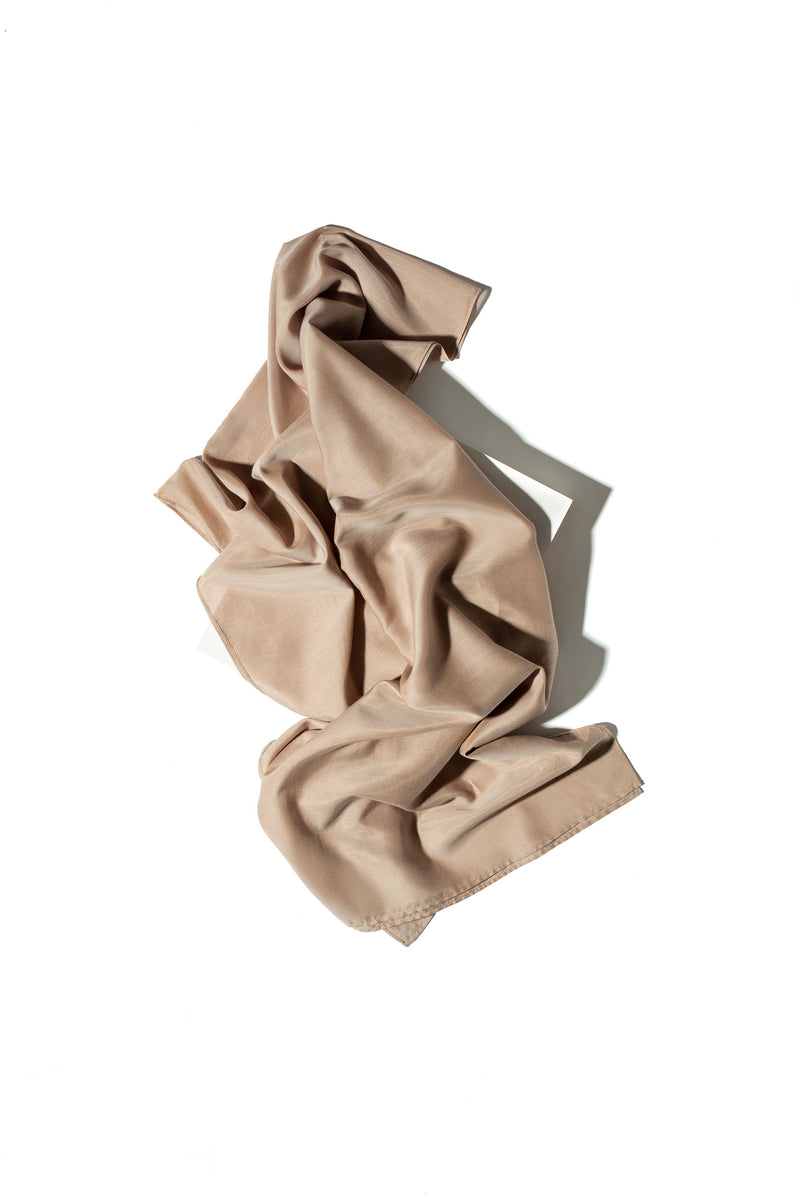 Luxe Silk Blend Scarf in Frosted Brown