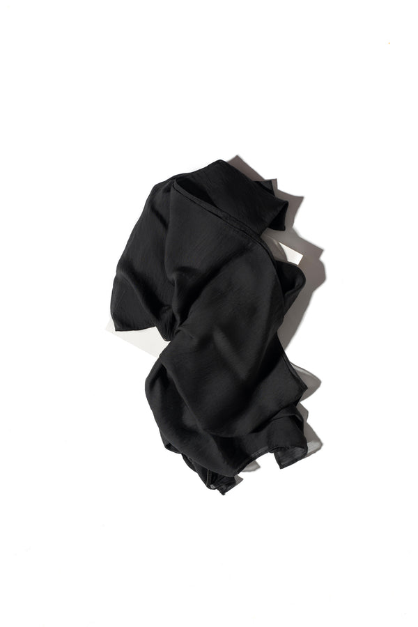 Luxe Silk Blend Scarf in Frosted Black